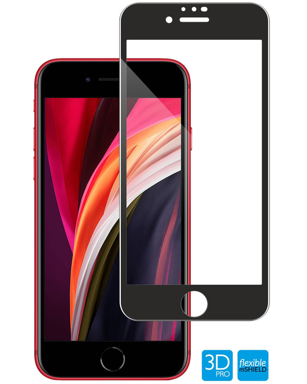 moVear flexible mSHIELD 3D PRO for Apple iPhone SE (2022 / 2020) / 8 / 7 (4.7"). Armored hybrid glass.