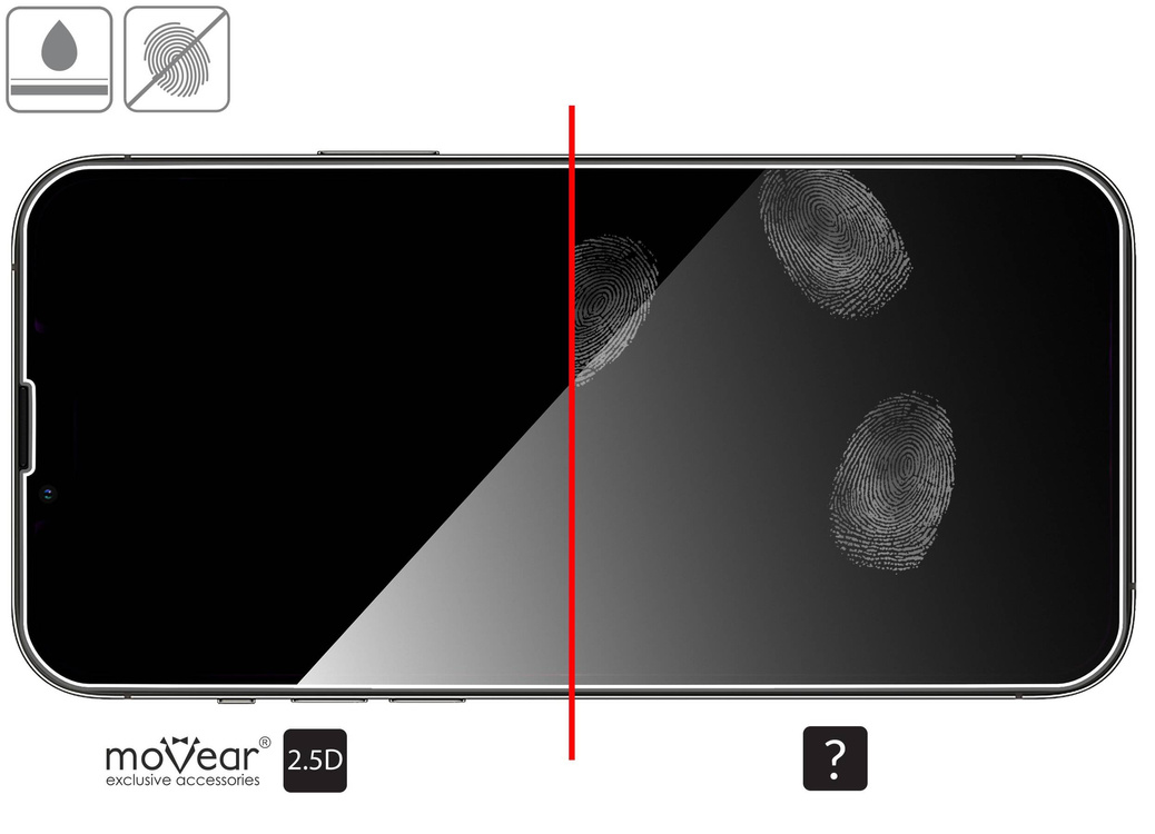 moVear GLASS mSHIELD 2.5D für Apple iPhone 14 Plus / 13 Pro Max (6.7") (Handyhülle freundlich)