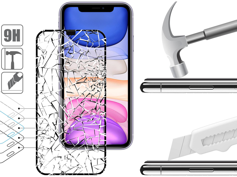 moVear mBOX GLASS mSHIELD 2.5D MAX for Apple iPhone 11 / Xr (6.1") (easy installation)