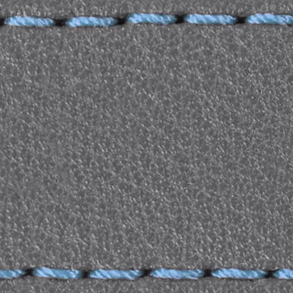 Gurt C1 24mm | Grau / Himmelblau Thread | Lederteile ohne Schnalle