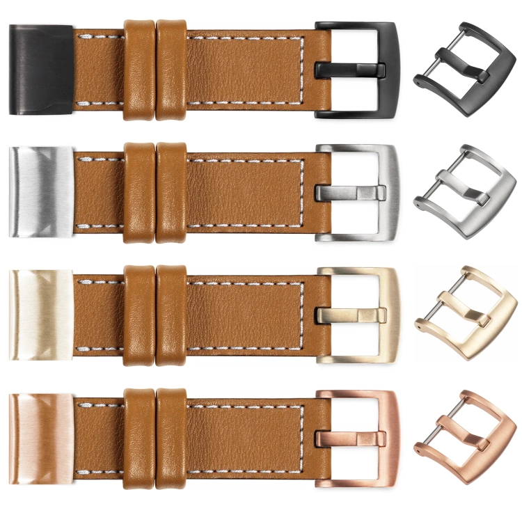 moVear Prestige C1 Leather strap for Garmin QuickFit 20mm (Fenix / Instinct - 43/42/40mm) Light brown, Light brown stitching [sizes XS-XXL and buckle to choose from]