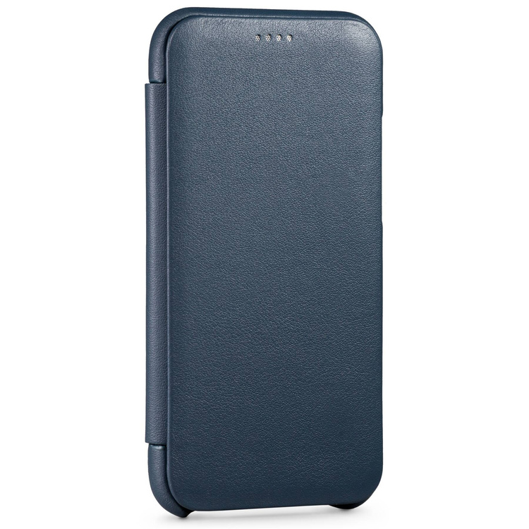 moVear flipSide S Ledertasche für Apple iPhone 11 Pro (5.8") | Glatte Leder, Handy Hülle book type (Blau)