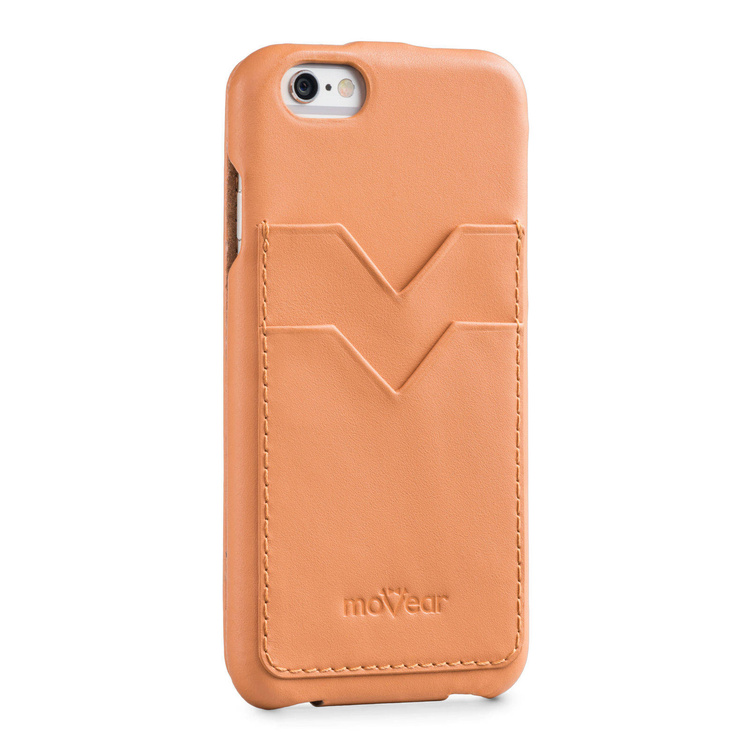 moVear flipDown C+ Leder-Hülle für Apple iPhone 6 / 6s | Glatte Ledercase, Cappuccino