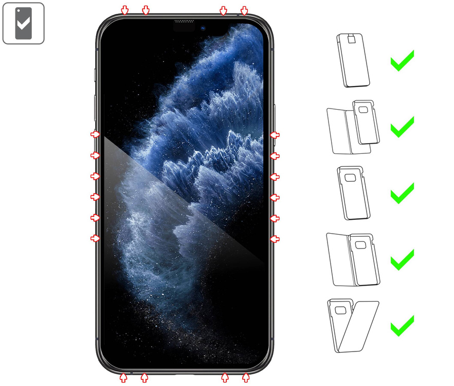 2 pcs. | moVear mBOX GLASS mSHIELD 2.5D MAX for Apple iPhone 11 Pro / Xs / X (5.8") (easy installation)