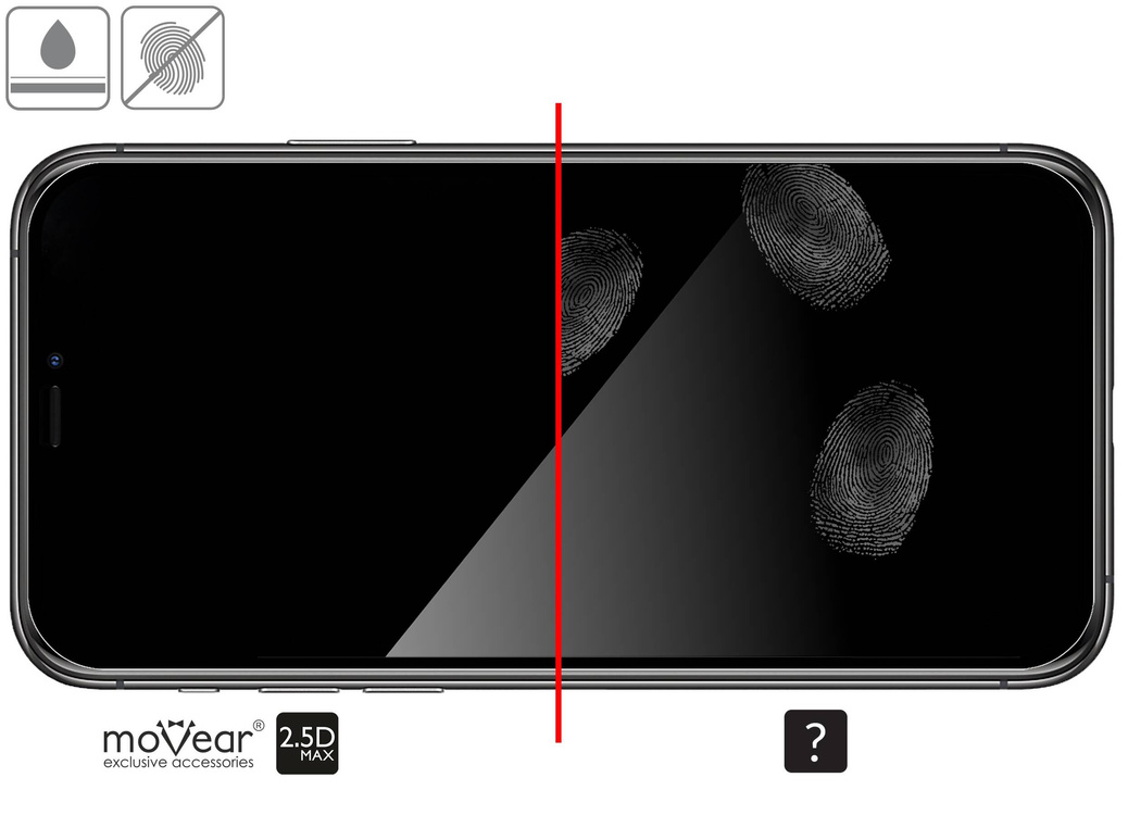 moVear GLASS mSHIELD 2.5D MAX for Apple iPhone 11 Pro Max / Xs Max (6.5") (case friendly)