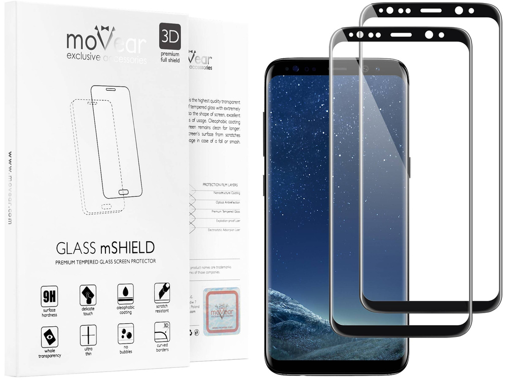 2 Stk. | moVear GLASS mSHIELD 3D für Samsung Galaxy S8 (5.8") (Vollbildschutz)