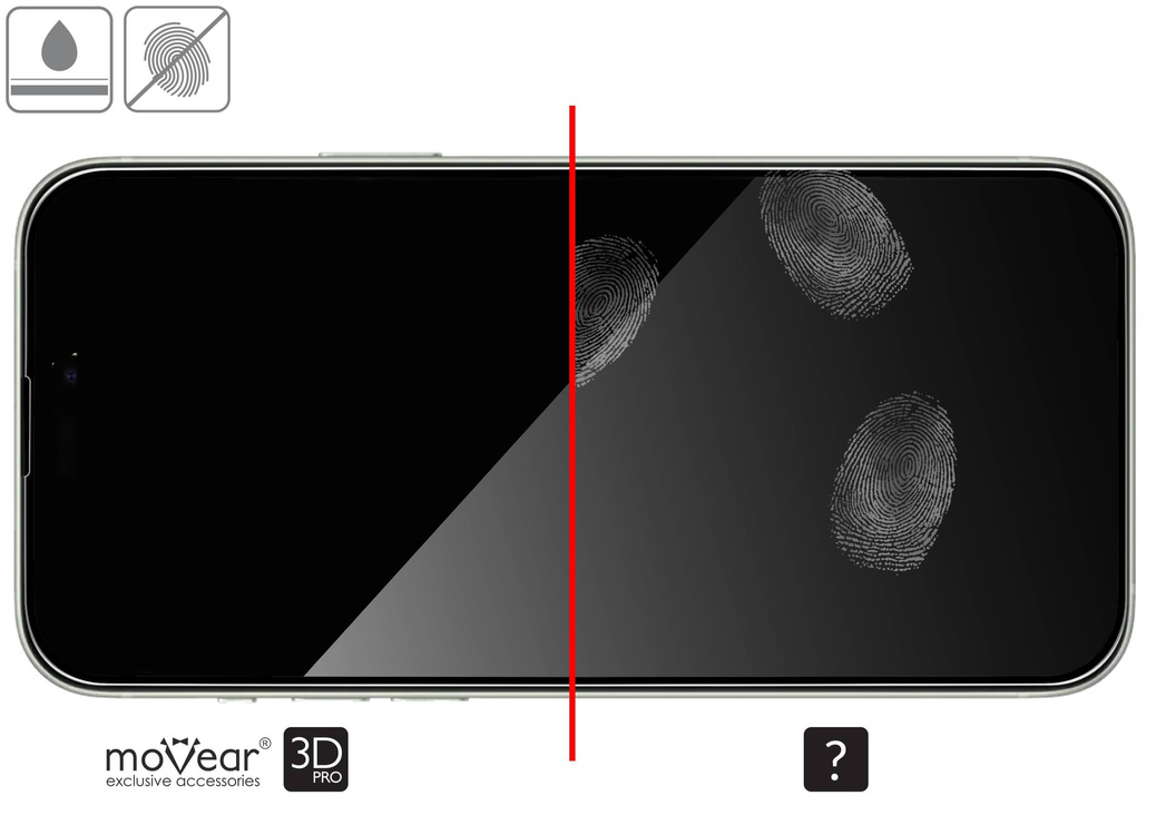 moVear mBOX GLASS mSHIELD 3D PRO für Apple iPhone 16 Plus / 15 Plus (6.7") (einfache Installation)
