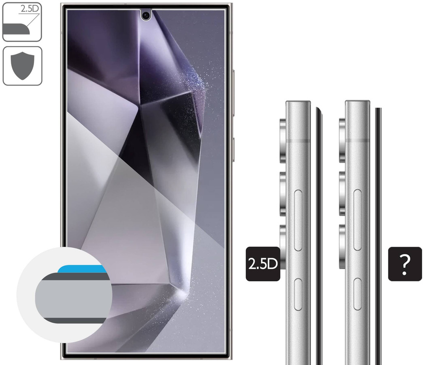 moVear mBOX GLASS mSHIELD 2.5D for Samsung Galaxy S24 Ultra (6.8") (easy installation)