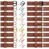 moVear Prestige C1 22mm Uhrenarmband aus Leder | Braun, Braun Nähte [Größen XS-XXL und Schnalle zur Auswahl]