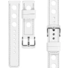 moVear Prestige R1 24mm Uhrenarmband aus Leder | Weiß, Weiß Nähte [Größen XS-XXL und Schnalle zur Auswahl]