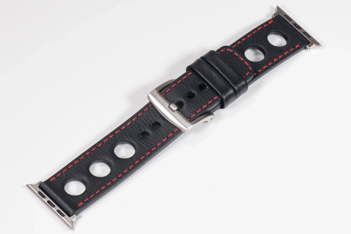 Leather watch strap