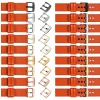 moVear Prestige C1 24mm Uhrenarmband aus Leder | Orange, Orange Nähte [Größen XS-XXL und Schnalle zur Auswahl]