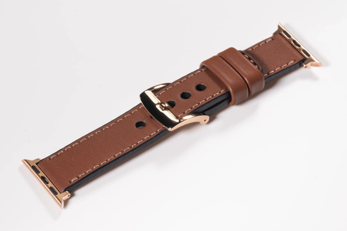 Leather watch strap