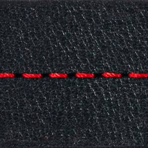 Gurt C2 20mm | Schwarz / Rot Thread | Lederteile ohne Schnalle