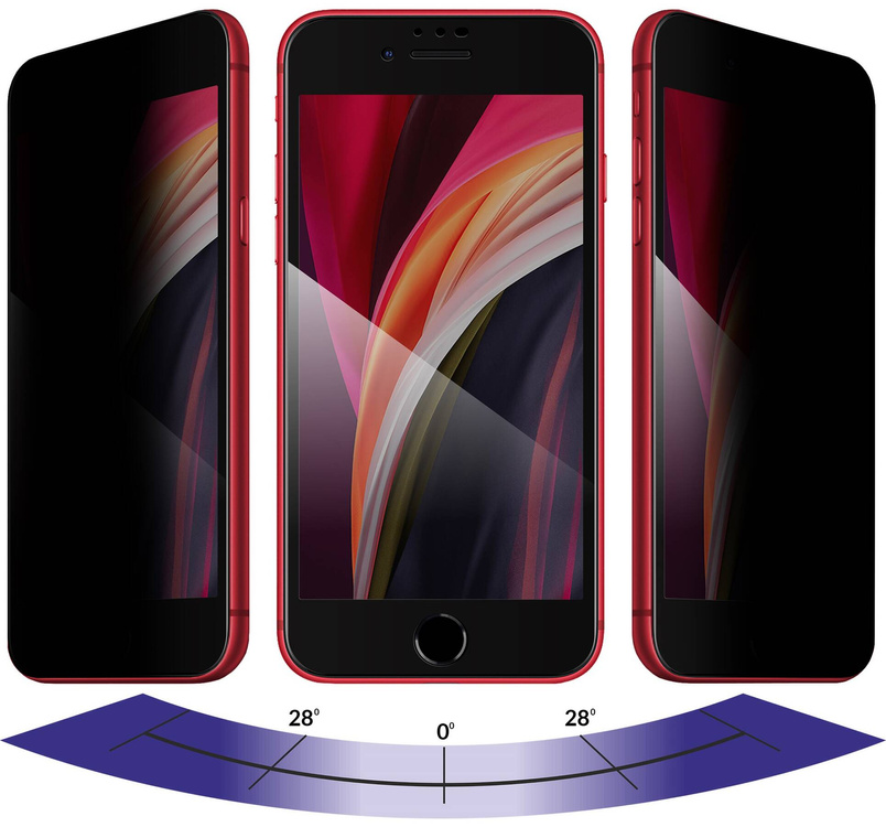 2 pcs. | moVear GLASS mSHIELD 2.5D MAX privacy for Apple iPhone SE (2022 / 2020) / 8 / 7 [ROZMIAR_EKRAN] | (Privatizing, case friendly)