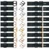 moVear Prestige C1 24mm Uhrenarmband aus Leder | Schwarz, Schwarz Nähte [Größen XS-XXL und Schnalle zur Auswahl]