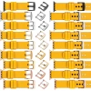 moVear Prestige S1 20mm Lederarmband für Apple Watch 10 / 9 / 8 / 7 / 6 / 5 / 4 / SE (42/41/40mm) Gelb [Adapter und Schnalle zur Auswahl]