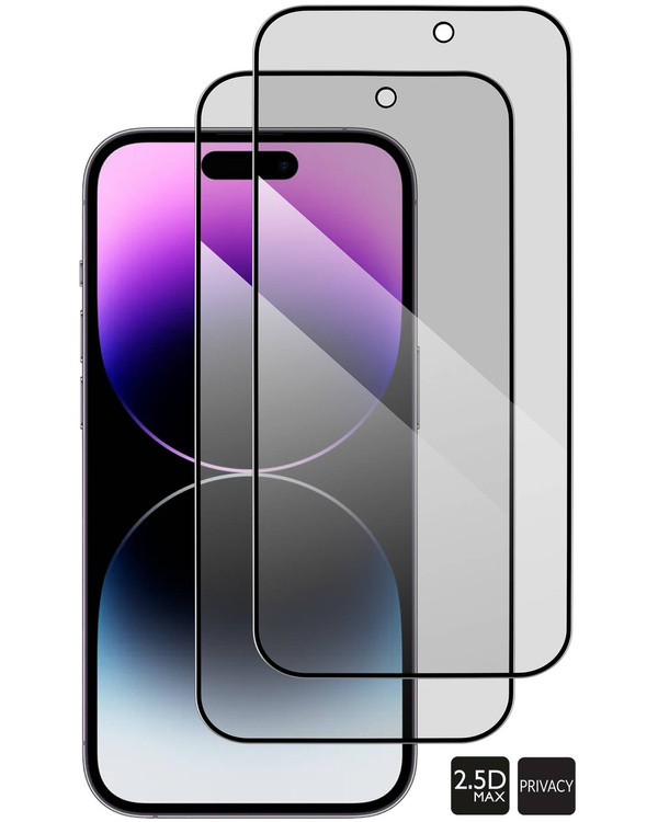 2 Stk. | moVear GLASS mSHIELD 2.5D MAX privacy für Apple iPhone 14 Pro Max (6.7") | (Privatisierung, Handyhülle freundlich)