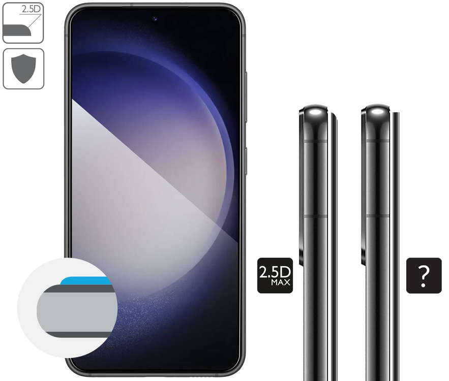 moVear GLASS mSHIELD 2.5D MAX für Samsung Galaxy S23 (6.1") (Handyhülle freundlich)