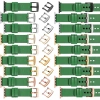 moVear Prestige S1 20mm Lederarmband für Apple Watch 10 / 9 / 8 / 7 / 6 / 5 / 4 / SE (46/45/44mm) & Ultra (49mm) Grün [Adapter und Schnalle zur Auswahl]