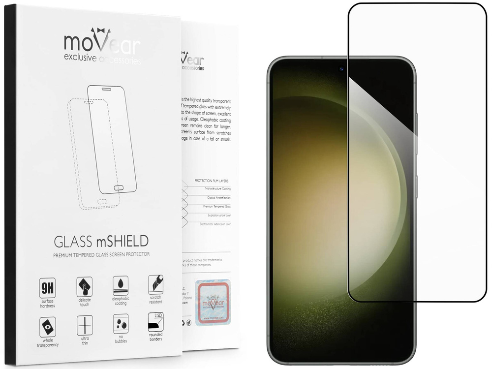 moVear GLASS mSHIELD 2.5D MAX für Samsung Galaxy S23+ (Plus) (6.6") (Handyhülle freundlich)