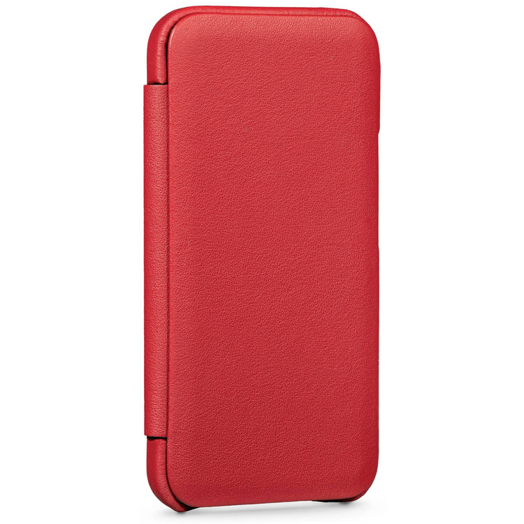 moVear flipSide S Ledertasche für Apple iPhone 13 Pro (6.1") | Glatte Leder, Handy Hülle book type (Rot)
