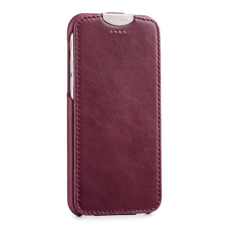 moVear flipDown C Leder-Hülle für Apple iPhone 6 / 6s | Vintage Ledercase, Violett
