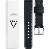 moVear Prestige C1 20mm Black Leather strap for Garmin Vivoactive 5/3, Vivomove 3, Venu 2 | Black stitching [sizes XS-XXL and buckle to choose from]