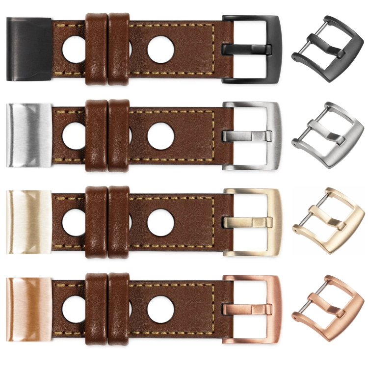 moVear Prestige R1 Lederarmband für Garmin QuickFit 26mm (Fenix / Epix / Quatix / Tactix / Enduro - 51mm) Dunkelbraun, Dunkelbraun Nähte [Größen XS-XXL und Schnalle zur Auswahl]