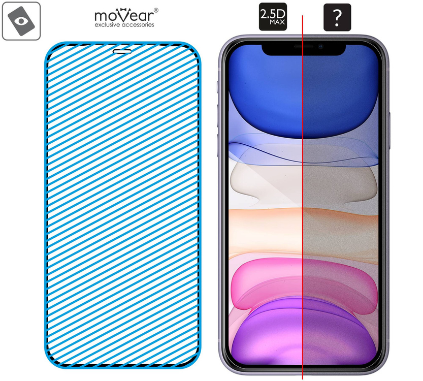 moVear GLASS mSHIELD 2.5D MAX for Apple iPhone 11 / Xr (6.1") (case friendly)