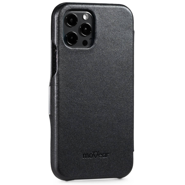 moVear flipSide C Leather case for Apple iPhone 12 Pro / 12 (6.1") | Smooth leather (Black)
