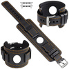 moVear Prestige CW1 22mm Breites Lederarmband mit Polster für Apple Watch 10 / 9 / 8 / 7 / 6 / 5 / 4 / SE (46/45/44mm) & Ultra (49mm) | Schwarz, Schwarz Nähte [Größen XS-XXL und Schnalle zur Auswahl]