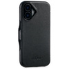 moVear flipSide 4C Leder Handyhülle für Apple iPhone 16 (6.1") | Glattleder (Schwarz)