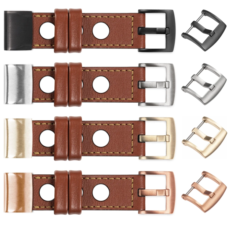 moVear Prestige R1 Leather strap for Garmin QuickFit 22mm (Fenix / Forerunner / Epix / Instinct / Enduro / Quatix / MARQ - 47/45mm) Brown, Brown stitching [sizes XS-XXL and buckle to choose from]