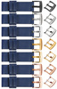 moVear Prestige CW1 26mm Breites Lederarmband mit Polster | Navy blau, Navy blau Nähte [Größen XS-XXL und Schnalle zur Auswahl]