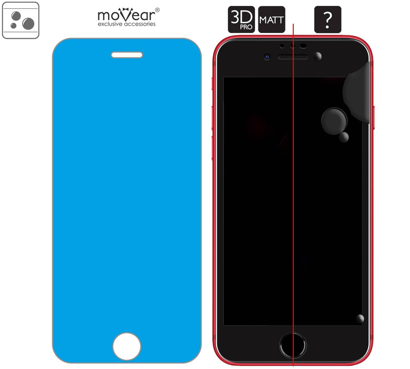 2 pcs. | moVear GLASS mSHIELD 3D PRO MATT for Apple iPhone 6 / 6s (4.7") | (Anti-reflective)