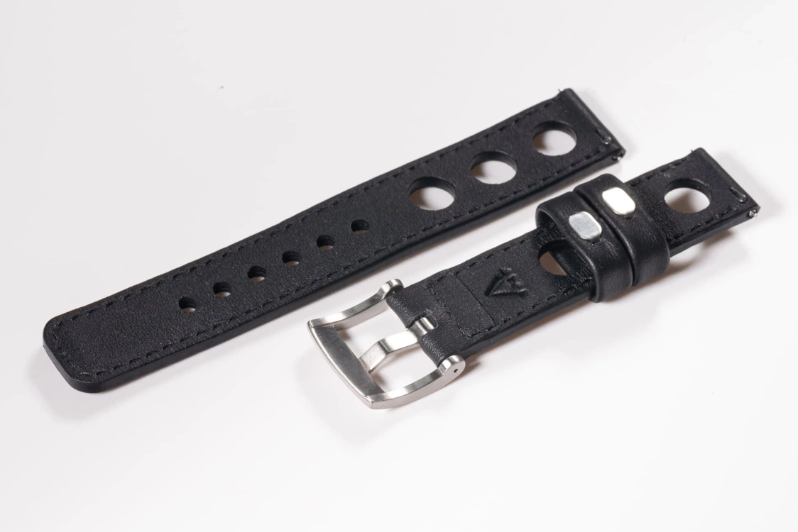 Leather watch strap