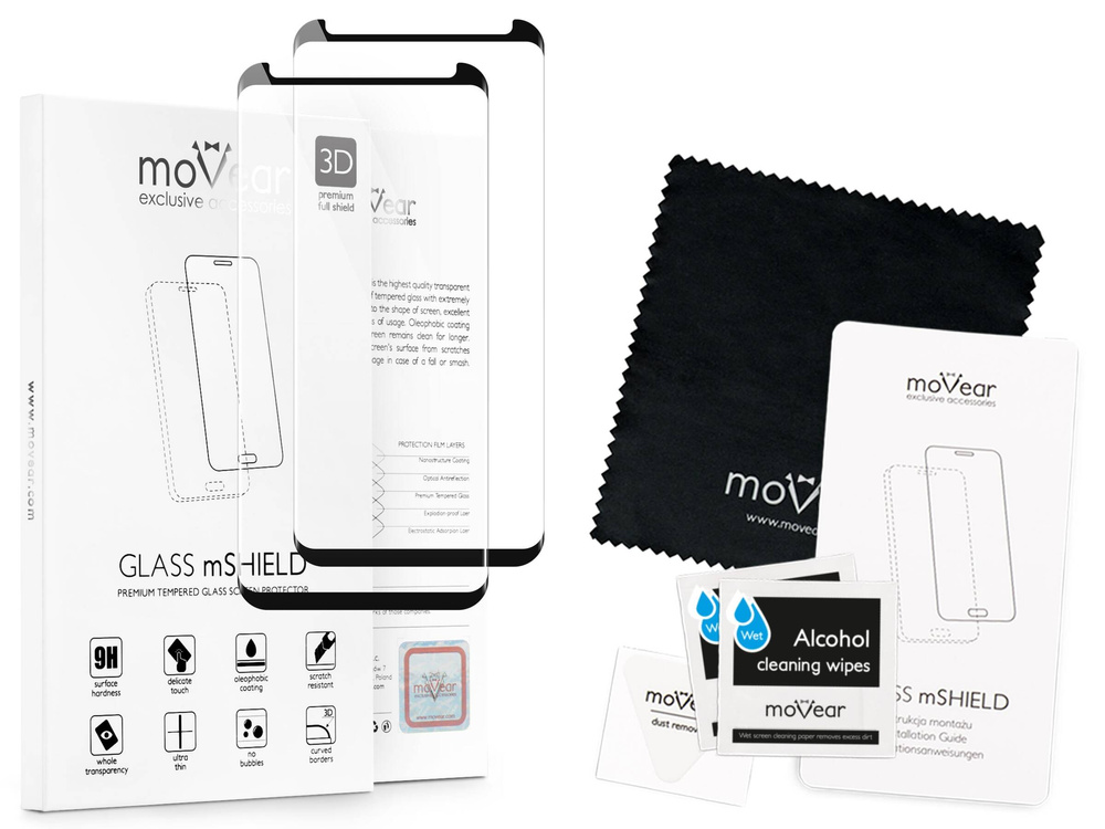 2 Stk. | moVear GLASS mSHIELD 3D cf für Samsung Galaxy S8 (5.8") (Handyhülle freundlich)