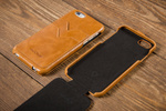 moVear flipDown C+ Leder-Hülle für Apple iPhone 6 / 6s | Vintage Ledercase, Hellbraun