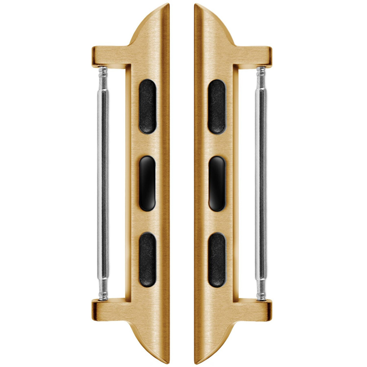 moVear | 22mm Uhrenarmbandadapter für Apple Watch 9/8/7/6/SE/5/4/3/2/1 (41/40/38mm) | Golden Rostfreier Stahl +PVD
