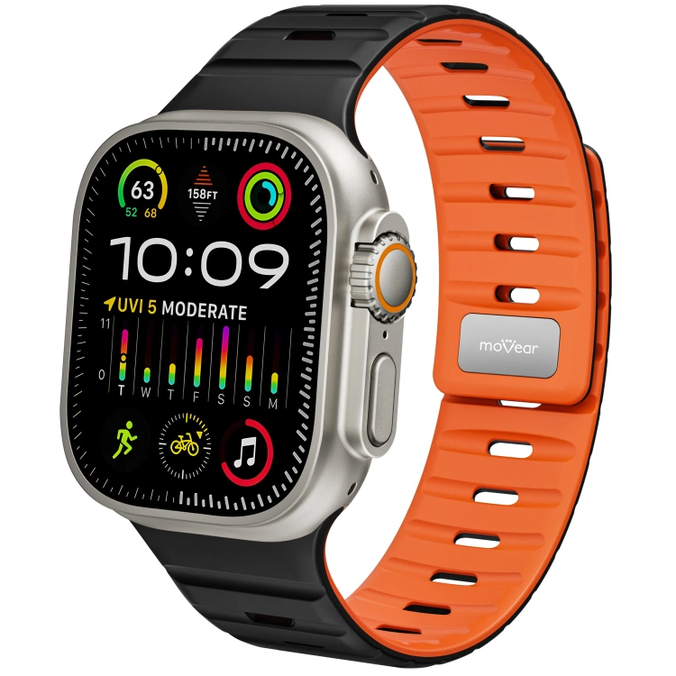 Silikonarmband SIL M1 für Apple Watch 10 / 9 / 8 / 7 / 6 / 5 / 4 / SE (42/41/40mm) | Schwarz