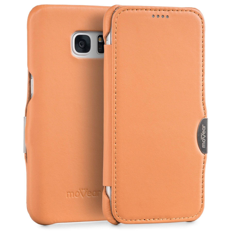 moVear flipSide C Leather Case for Samsung Galaxy S6 | Smooth, Cappuccino