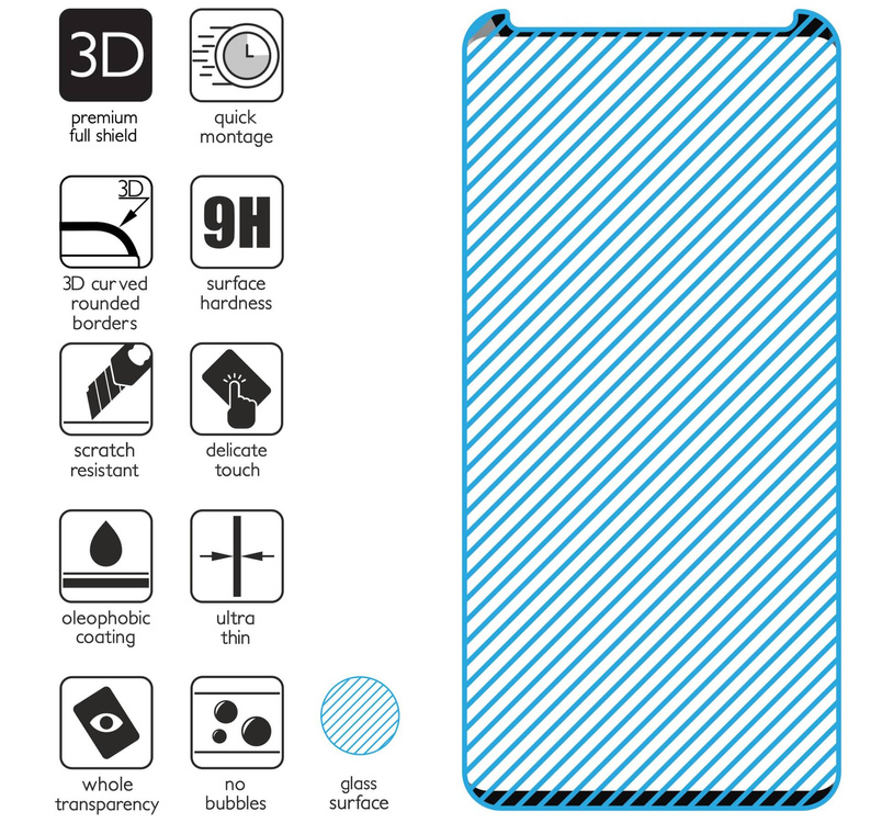 moVear GLASS mSHIELD 3D cf für Samsung Galaxy S9 (5.8") (Handyhülle freundlich)