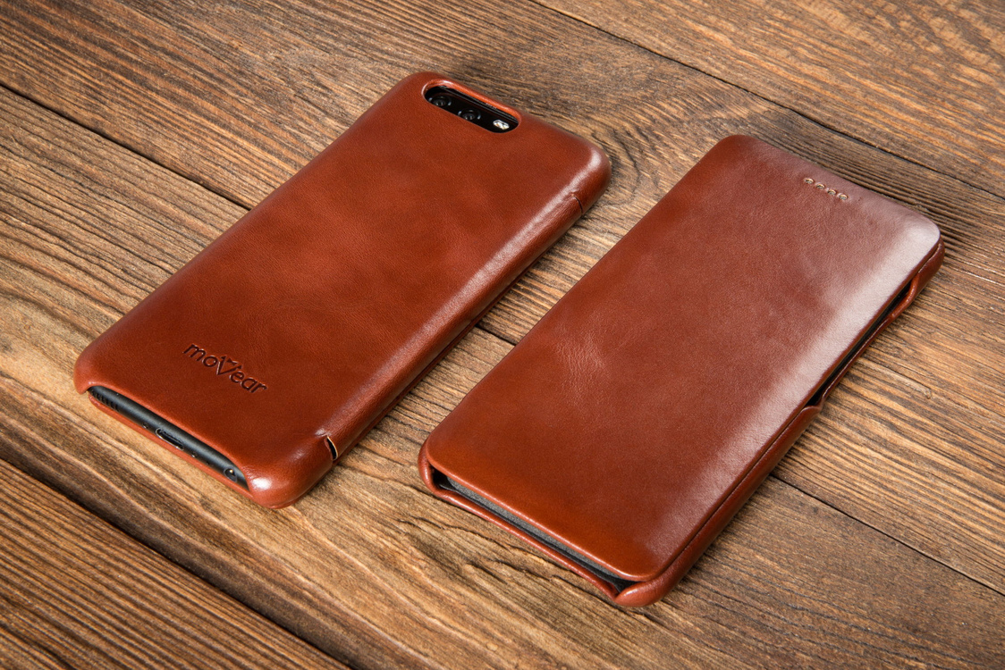 moVear flipSide S Leder-Hülle für Huawei P10 | Vintage Ledercase, Braun