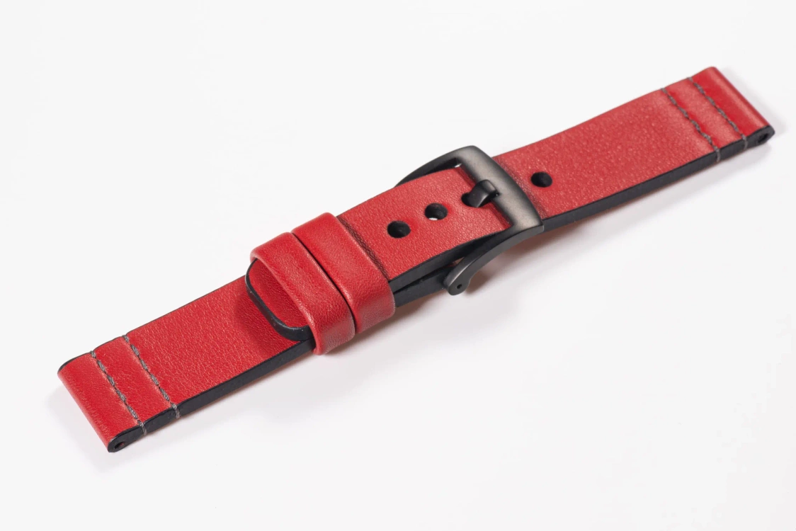 Leather watch strap