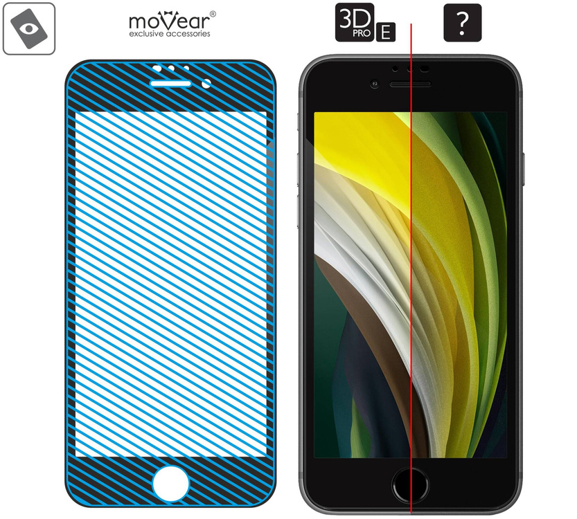 moVear GLASS mSHIELD 3D PRO-E for Apple iPhone SE (2022 / 2020) / 8 / 7 (4.7") (case friendly)
