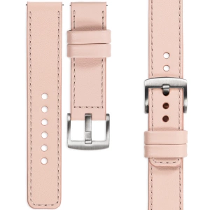 moVear Prestige C1 26mm leather watch strap | Flesh pink, Flesh pink stitching [sizes XS-XXL and buckle to choose from]