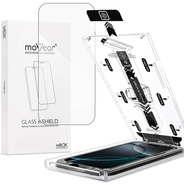 moVear mBOX GLASS mSHIELD 2.5D for Apple iPhone 16 Pro Max (6.9") (easy installation)