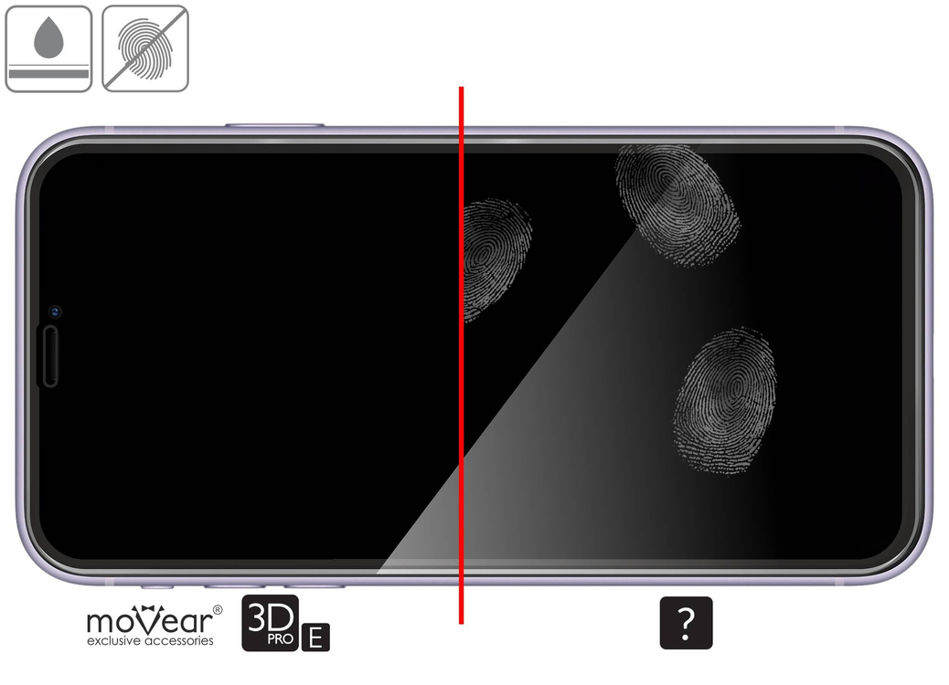 moVear GLASS mSHIELD 3D PRO-E for Apple iPhone 11 Pro Max / Xs Max (6.5") (case friendly)