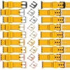 moVear Prestige C1 22mm Gelb Lederarmband für Apple Watch 10 / 9 / 8 / 7 / 6 / 5 / 4 / SE (42/41/40mm) | Gelb Nähte [Größen XS-XXL und Schnalle zur Auswahl]
